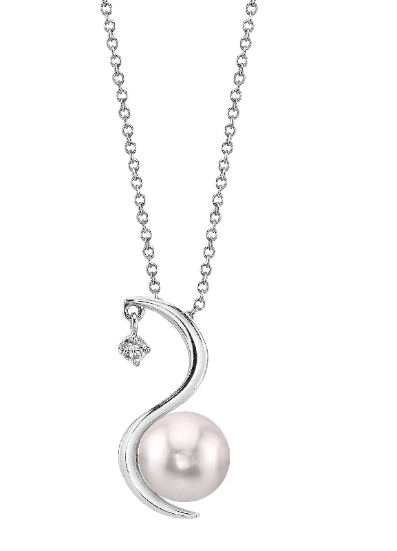 Japanese Akoya Pearl & Diamond Ellis Pendant