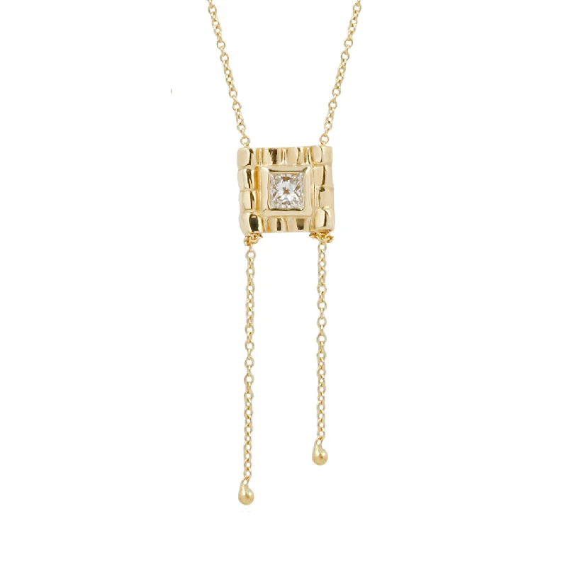 Princess cut pebble necklace