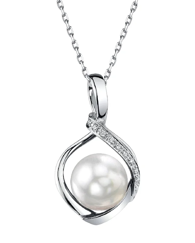 White South Sea Pearl & Diamond Detourne Pendant