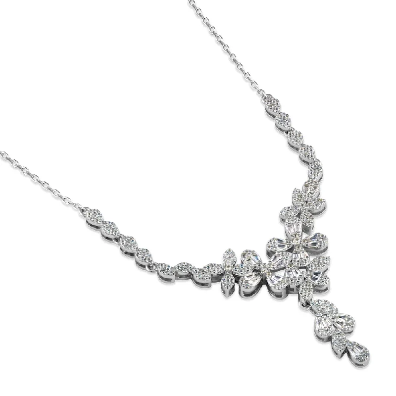 Sterling Silver Bridal CZ Necklace