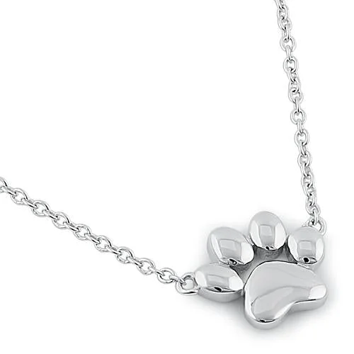 Sterling Silver Paw Necklace