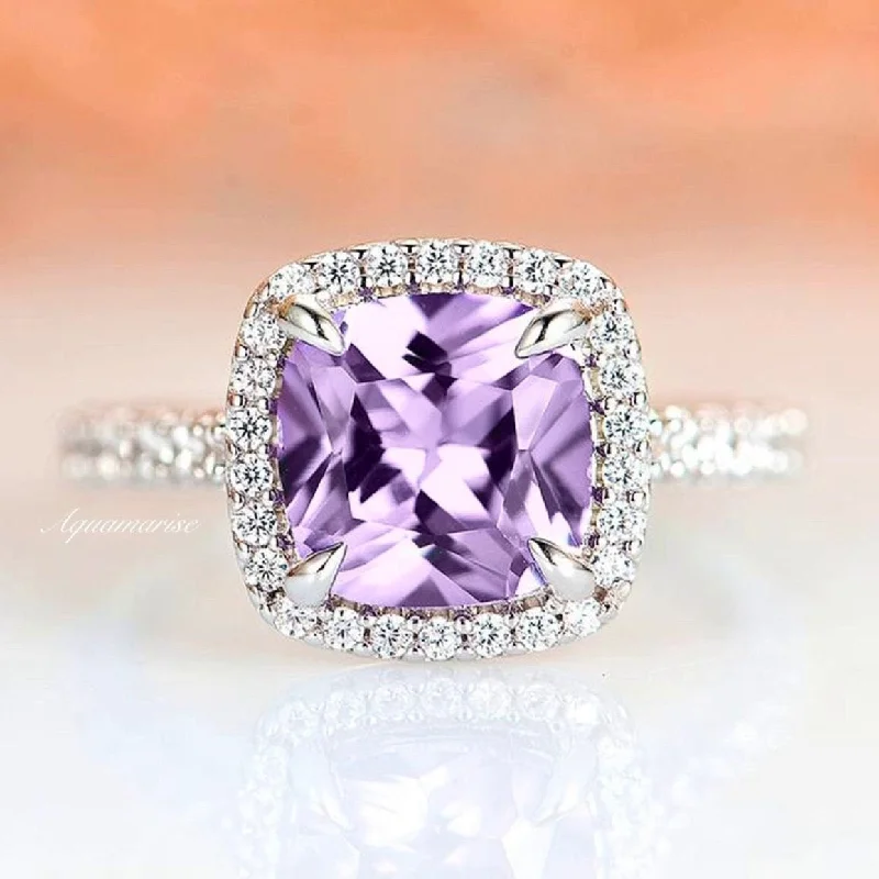 Belle Amethyst Ring- Sterling Silver