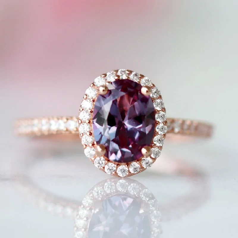 Iris Alexandrite Ring- 14K Rose Gold Vermeil