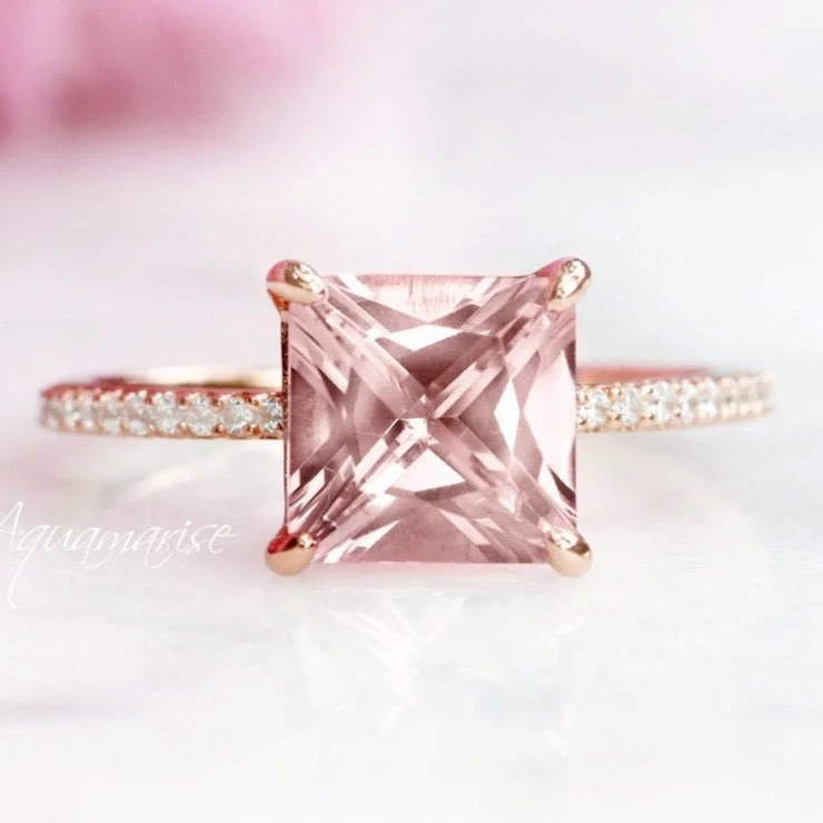 Nora Morganite Ring- 14K Rose Gold Vermeil