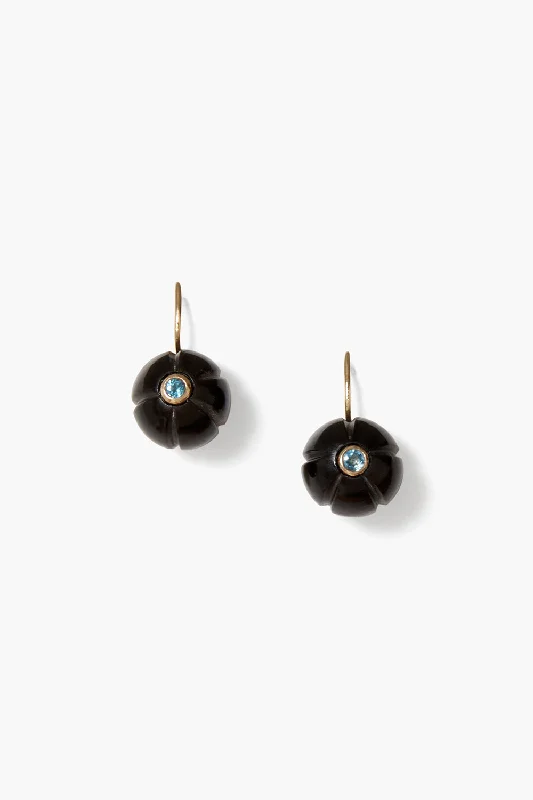 14k Pumpkin Earrings Maxi Black Horn