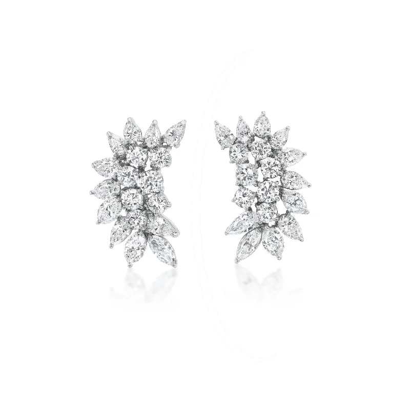 1960s Platinum Diamond Earrings