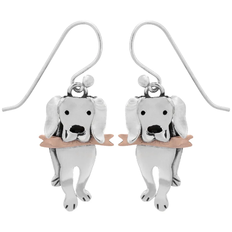 Playful Labrador Sterling Earrings