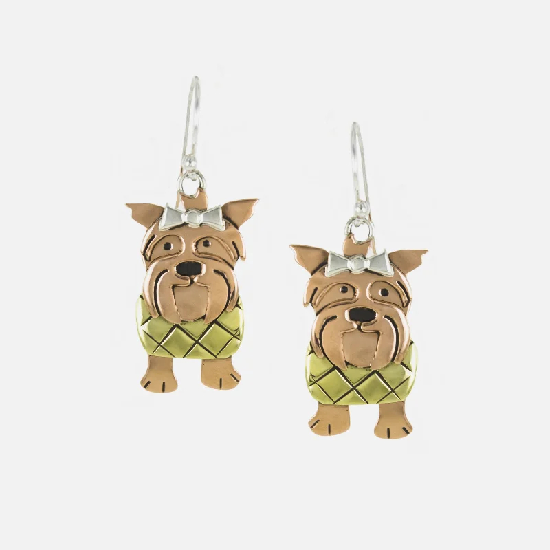 Sterling Silver Dangle Dog Earrings