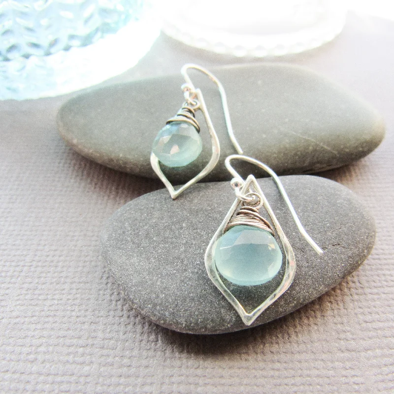 Aqua Chalcedony  Earrings