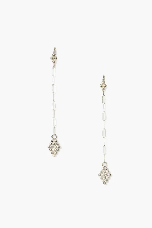 Bijou Chain Link Earrings Silver