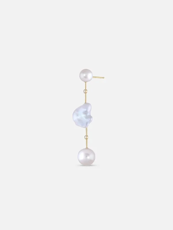 Diamond Round Cloudbar Earrings