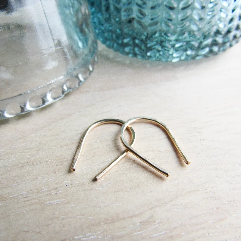 Texured Gold Arc Earrings