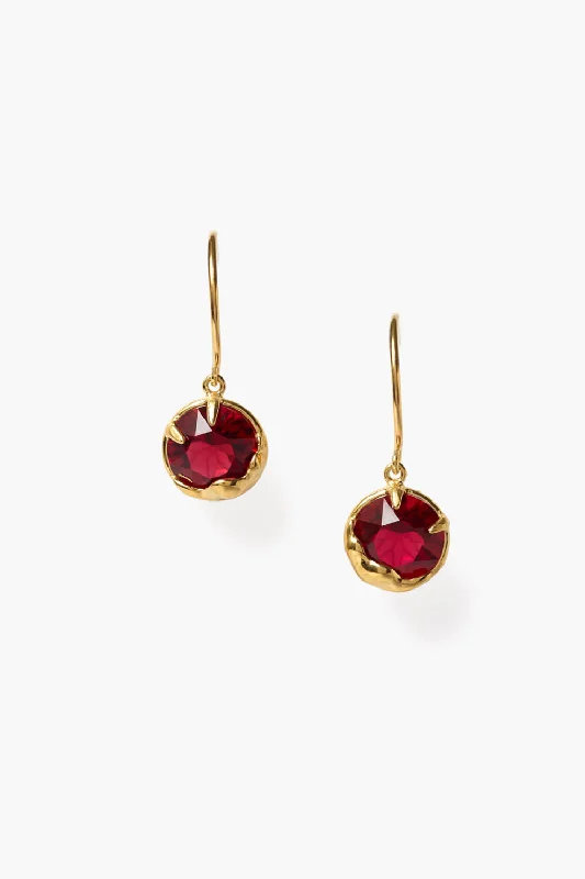 January Birthstone Earrings Garnet Crystal