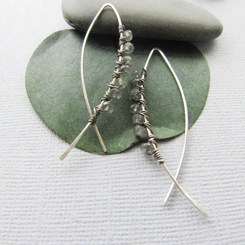 Labradorite & Sterling Silver Threader Earrings