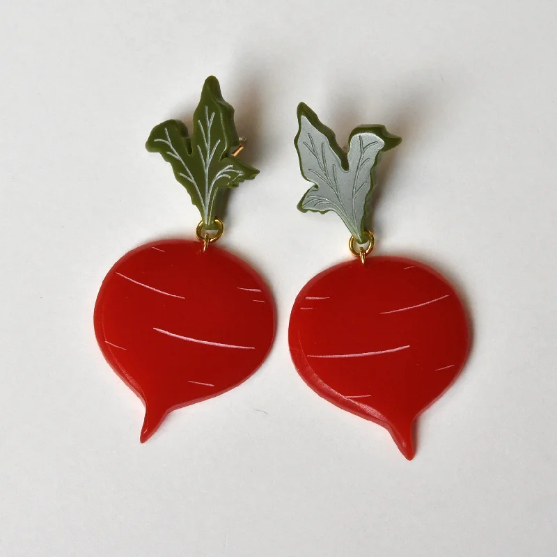 Large Beet Earrings