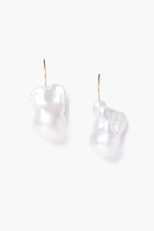 14k White Le Baroque Earrings