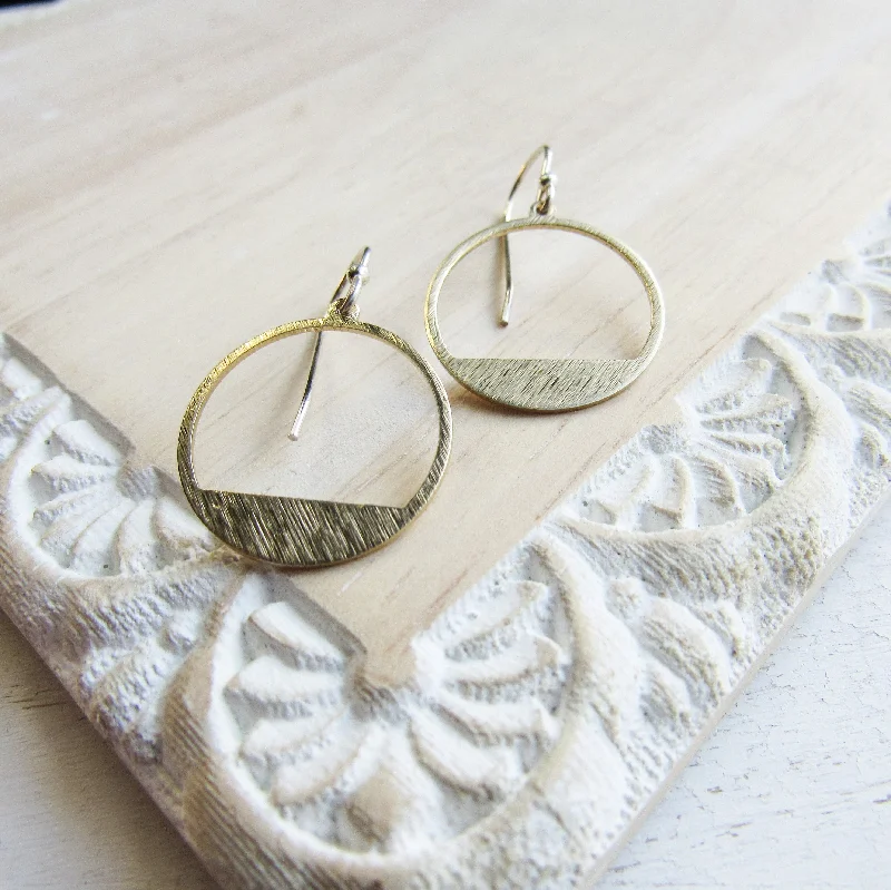 Brass Half Moon Earrings