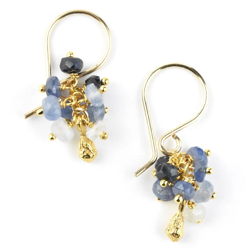 Mini Sapphire Pod Cluster Earrings