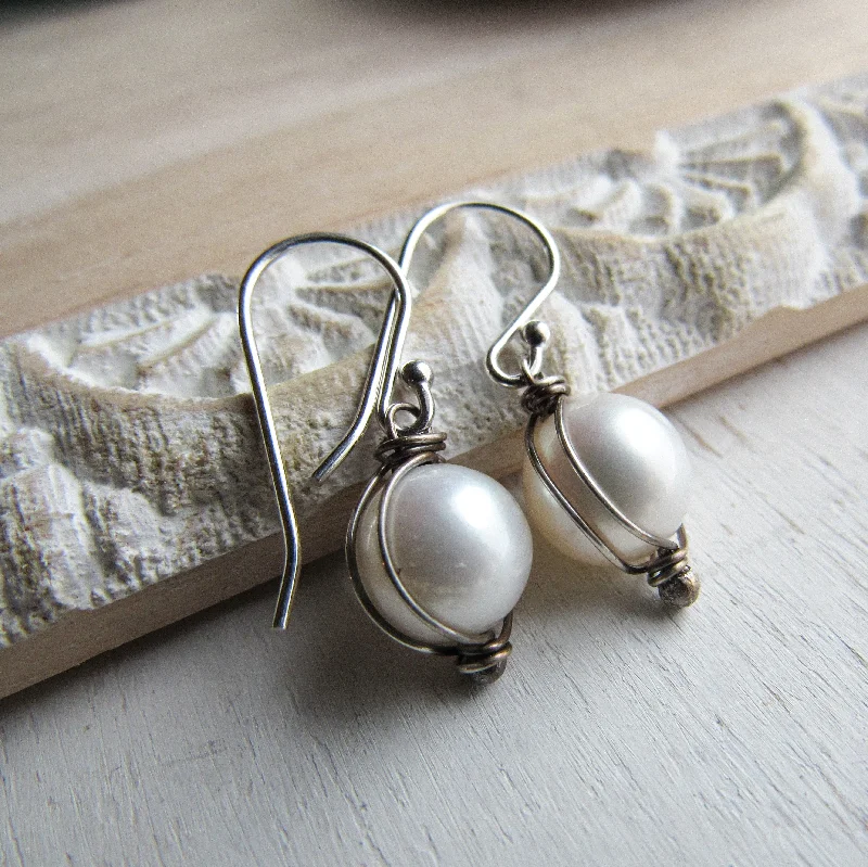 White  Pearl Earrings