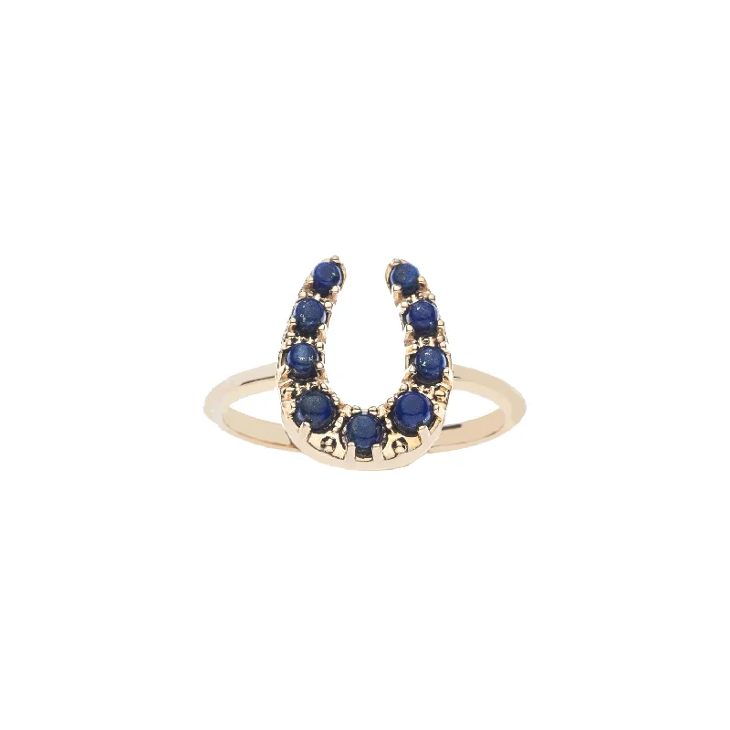 LUCKY Baby Horseshoe Ring in Lapis