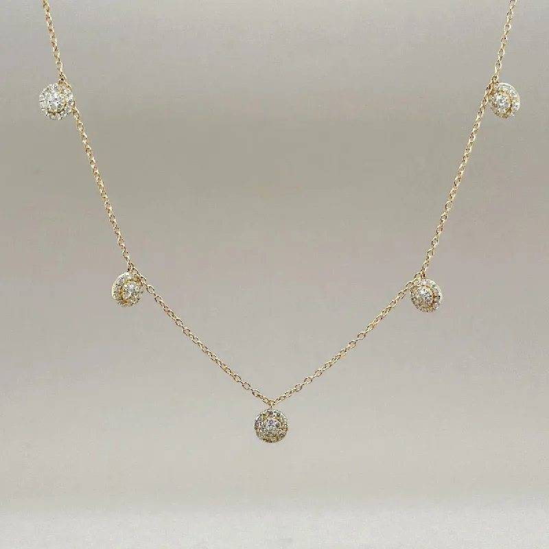 14K Y Gold 0.30ctw G/SI2 Diamond Drop Necklace