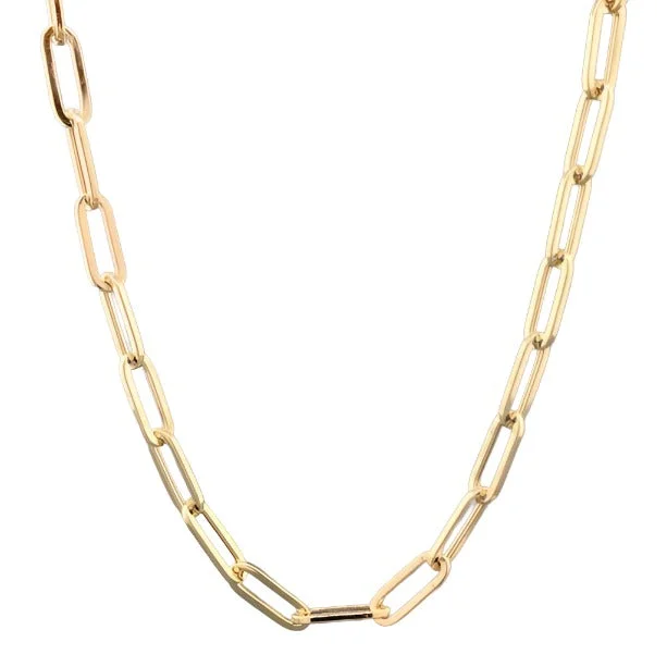 14K Y Gold 18" Paperclip Necklace 8.8grms