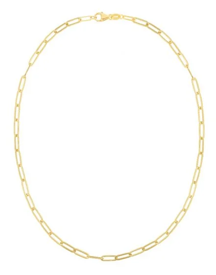 14K Y Gold 20" Hollow Paperclip Necklace 4.4grms