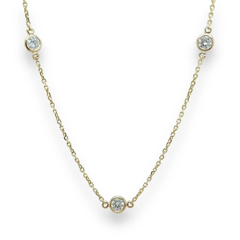 14K Y Gold 24" 1.56ctw E/VS1 7 Lab Created Diamond Necklace