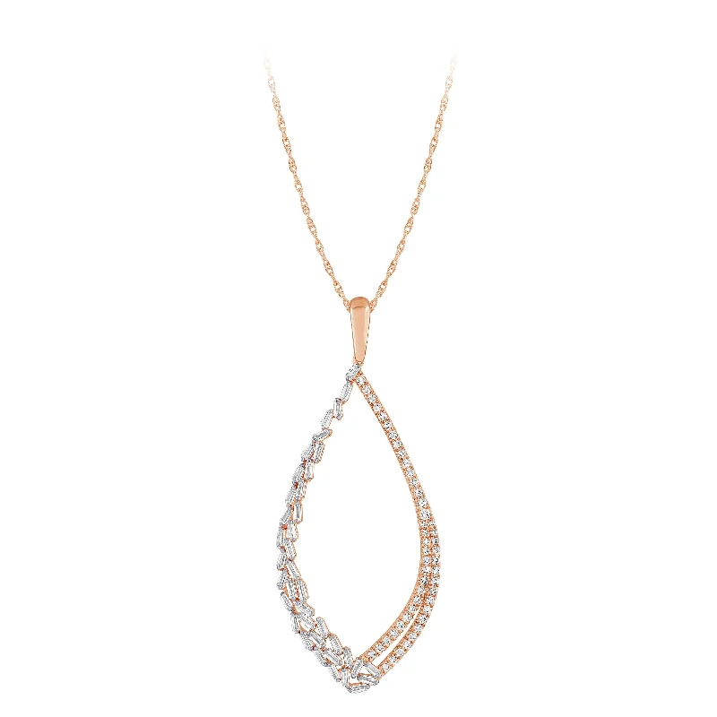 Waterfall Diamonds Pendant in 14K Rose Gold .42ct