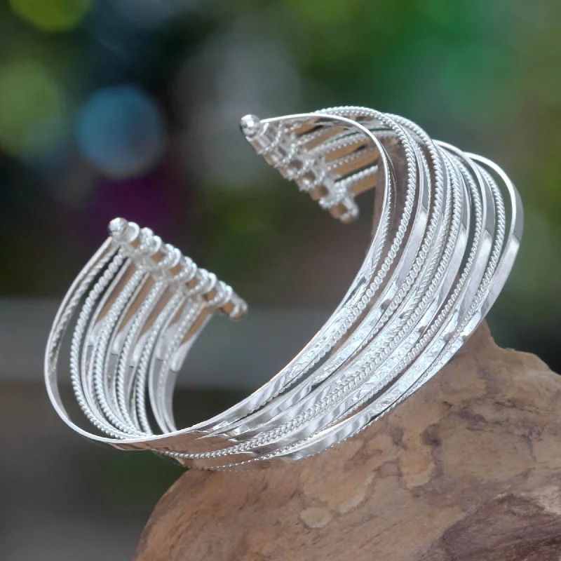 Concentric Sterling Silver Cuff Bracelet