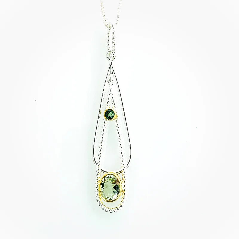 MICHOU GREEN AMETHYST DROP NECKLACE