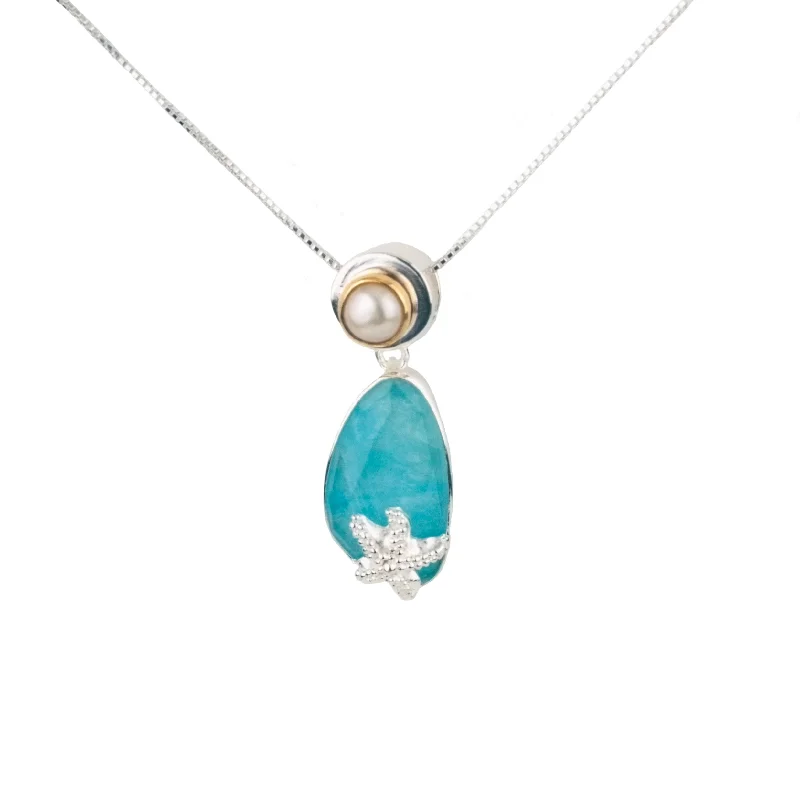 AMAZONITE & MOTHER OF PEARL SEALIFE PENDANT