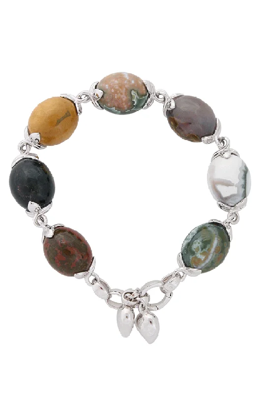 Ocean Jasper Coconut Link Bracelet