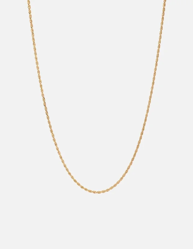 1.8mm Rope Chain Necklace, Gold Vermeil