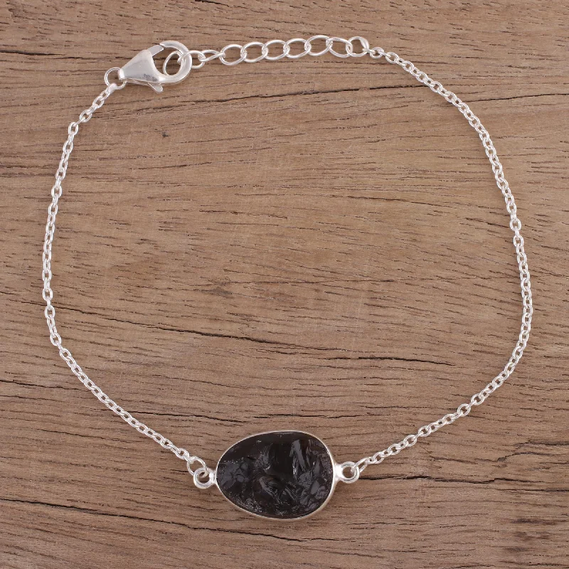 Trendy Egg Smoky Quartz Egg-Shaped Pendant Bracelet from India