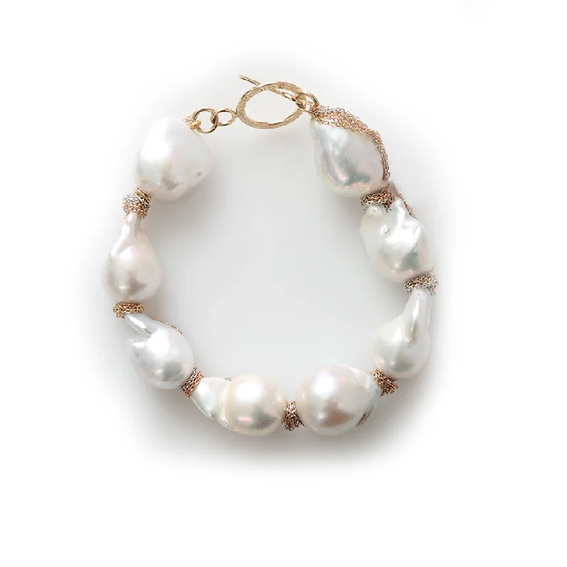 White Baroque Pearl Bracelet