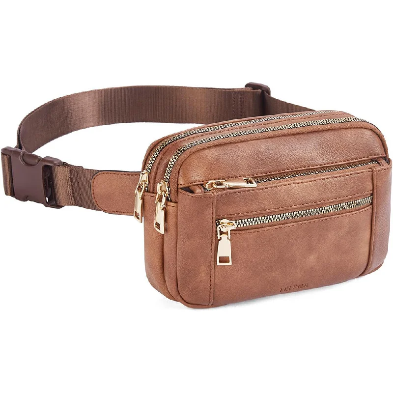 Premium Leather Fanny Pack - Lightweight Waist Bag with Adjustable Belt