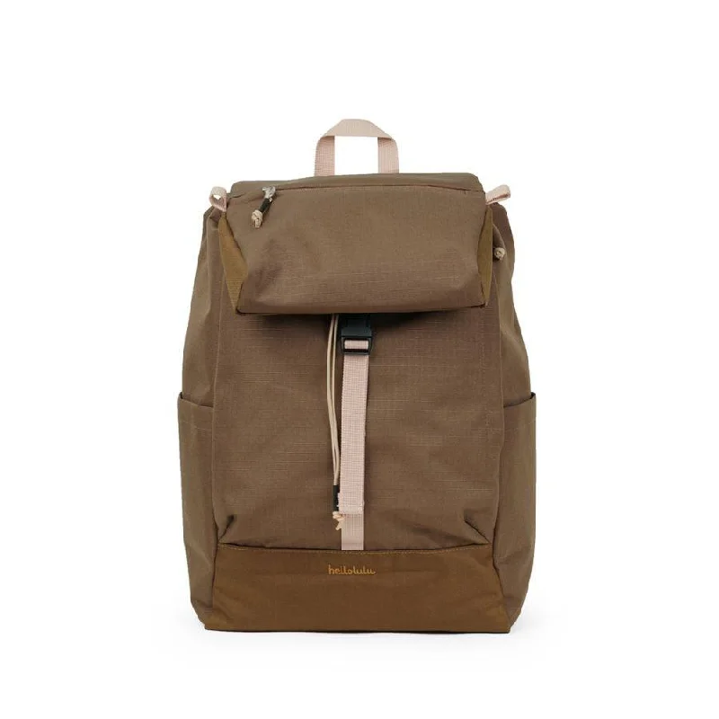 HELLOLULU Saro Utility Flap Backpack Mtan Khaki