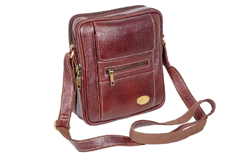 LEATHER SLING BAG  998918 (BROWN)