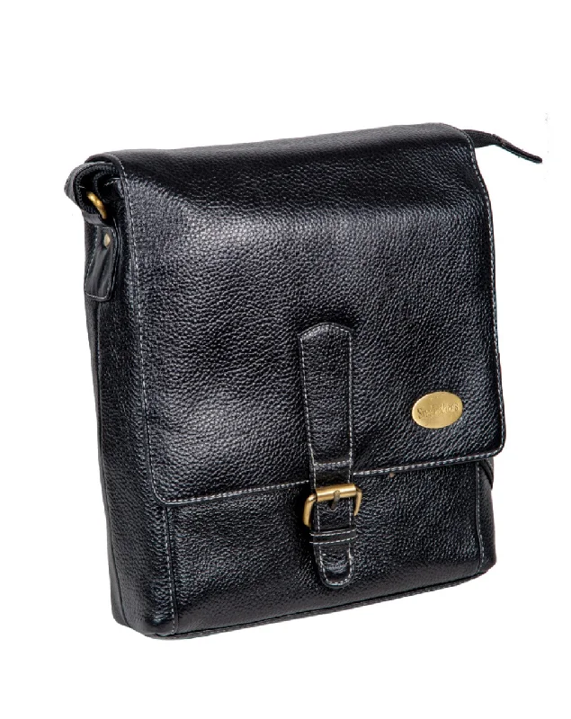 LEATHER SLING BAG  998921 (BLACK)