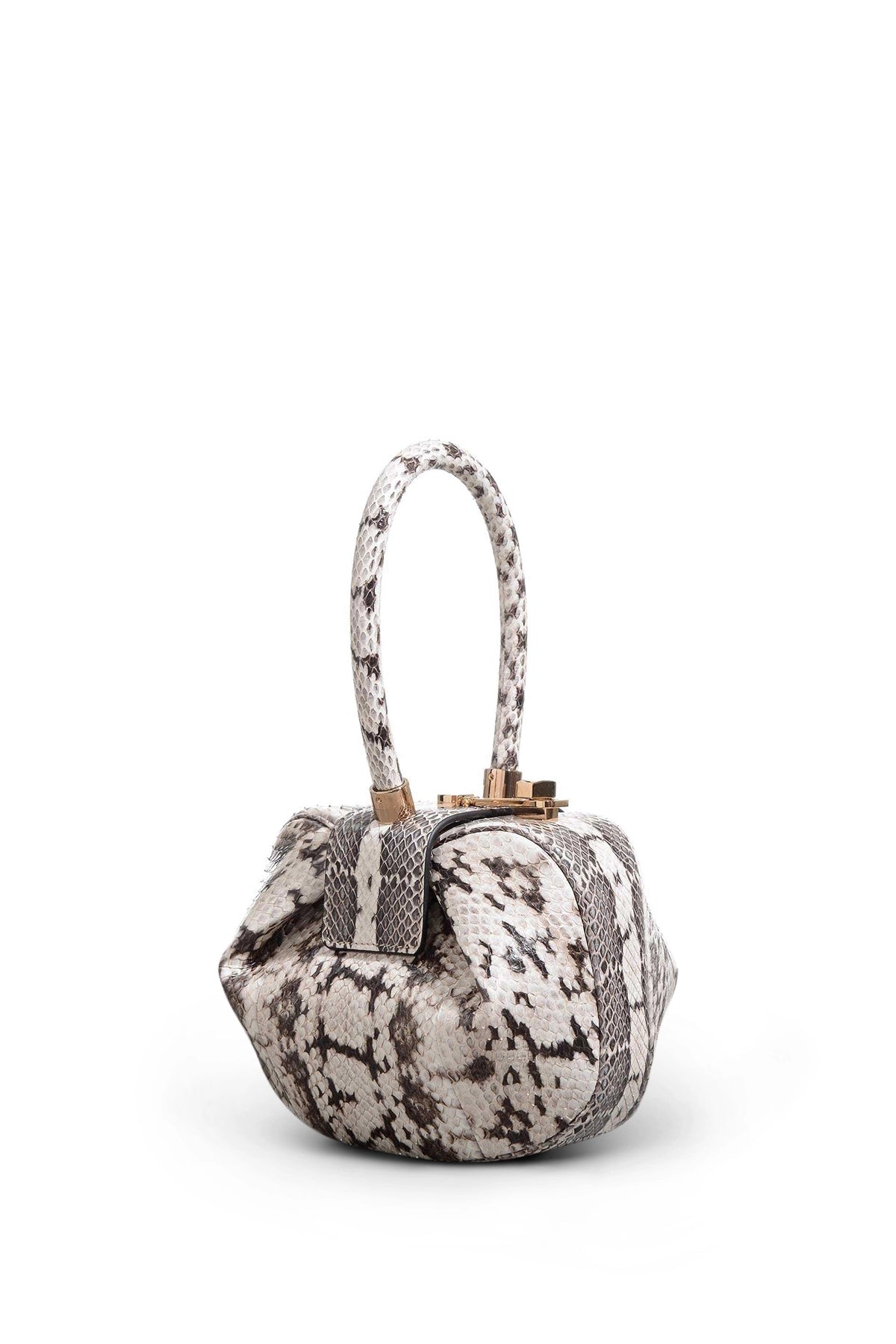 Demi Bag in Black & Ivory Snakeskin