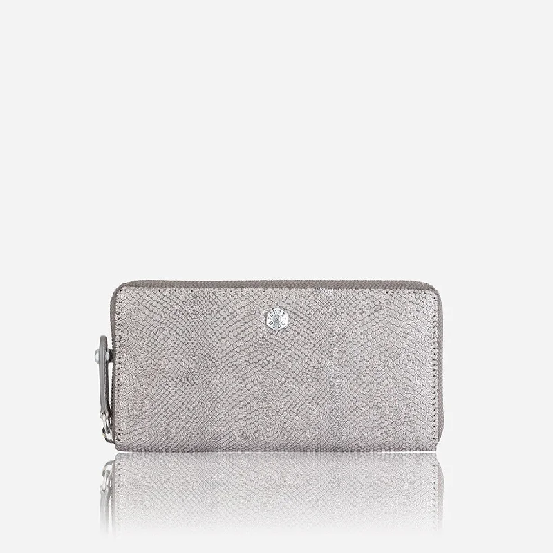 Medium Zip Around Purse, Grey