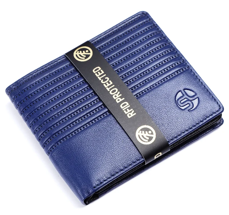 MENS LEATHER WALLET (RFID) 93701 (BLUE)