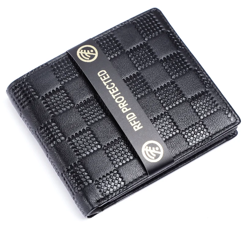 MENS LEATHER WALLET (RFID) 93702 (BLACK)