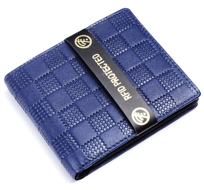 MENS LEATHER WALLET (RFID) 93702 (BLUE)