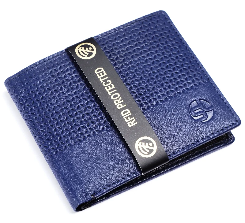 MENS LEATHER WALLET (RFID) 93705 (BLUE)