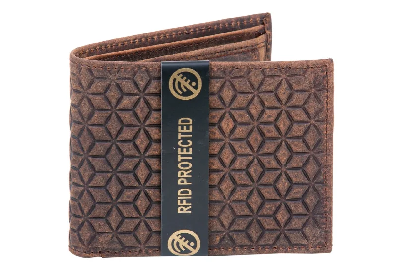 MENS LEATHER WALLET (RFID) 991737 (BROWN)