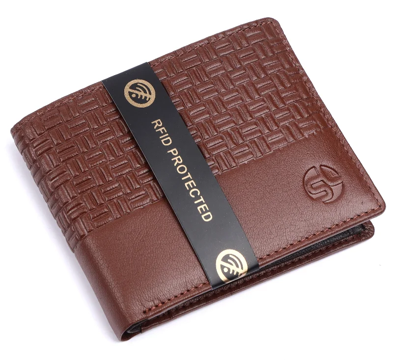 MENS LEATHER RFID WALLET WITH KEY RING COMBO 93706 (TAN)