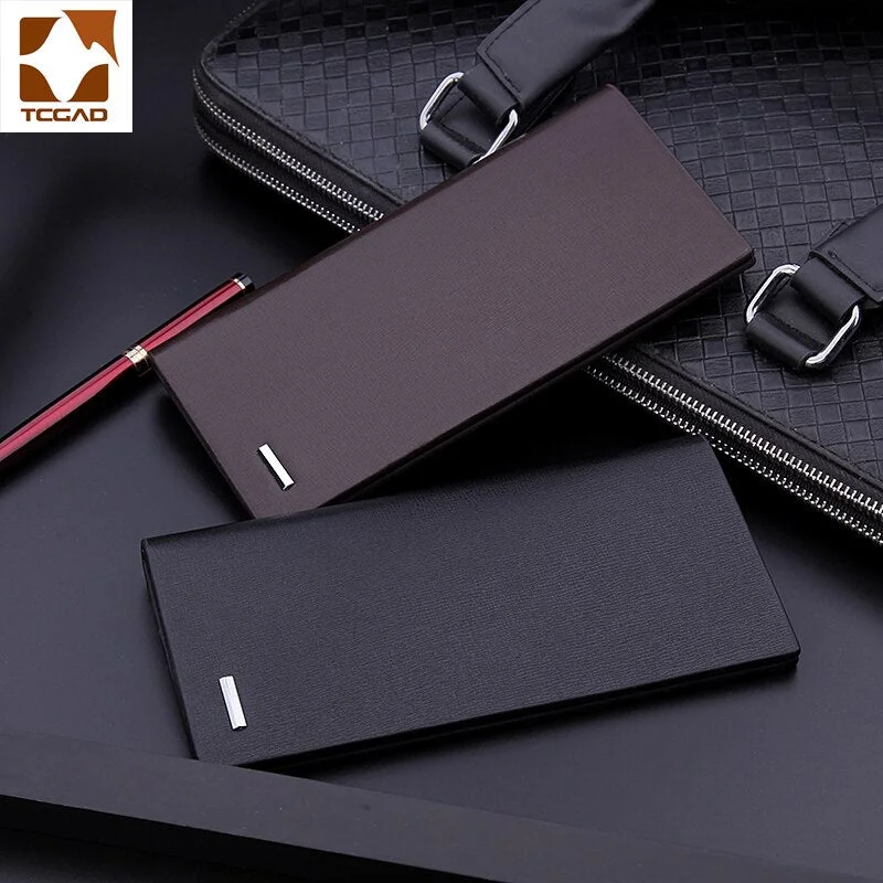 men's wallet microfiber leather long purse carteira masculina hombre billeteras thin porte 2019 men wallets of leather genuine