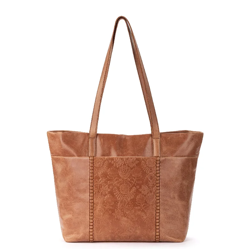 Leather - Tobacco Floral Embossed